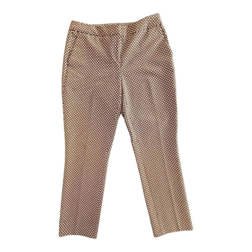 Carolina Belle Pants Women's 6 Brown Black Lightweight Flat Front Straight Retro